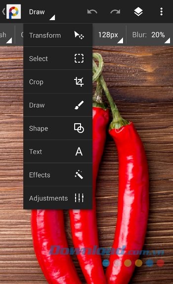 Các tùy chọn chỉnh sửa ảnh trong PhotoSuite 4