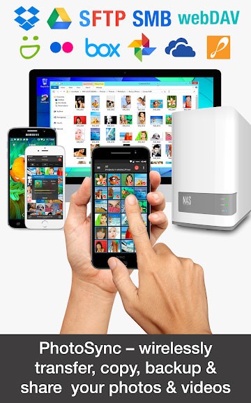 PhotoSync là app chia sẻ, đồng bộ ảnh/video cho Android