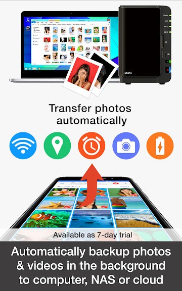 PhotoSync for Android backup, sync dữ liệu tự động