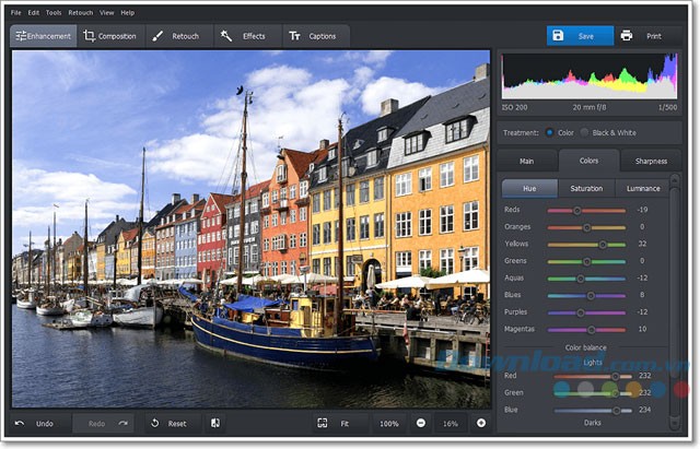 Giao diện phần mềm PhotoWorks