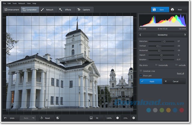 PhotoWorks sở hữu nhiều công cụ sửa ảnh mạnh mẽ