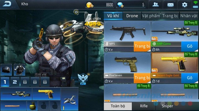 Kho vũ khí trong Phục Kích vô cùng đa dạng