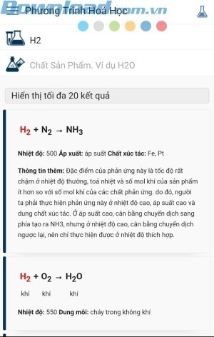Hiển thị phương trình và thông tin chi tiết