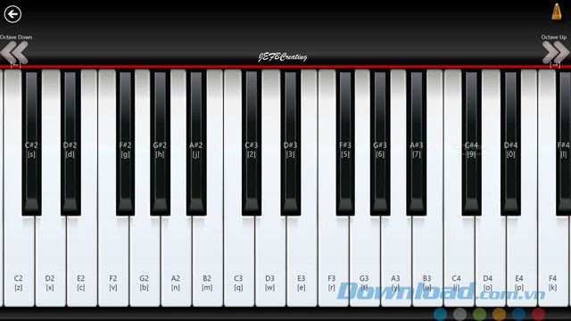 Giao diện ứng dụng Piano 10 trên Windows 8