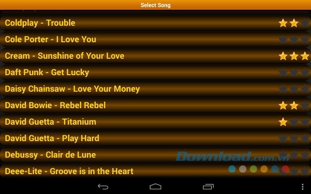 Piano Melody Free cho Android sở hữu nhiều bài hát và liên tục được cập nhật