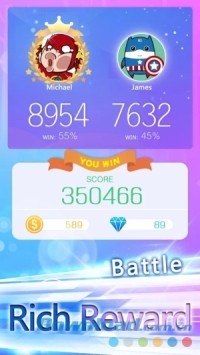 Cạnh tranh với bạn bè trên Piano White Go! cho Android