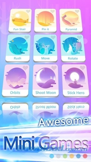 Piano White Go! cho Android có nhiều mini games