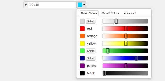 Ứng dụng này được thiết kế đơn giản, có thể lưu trữ 16 màu được sử dụng gần nhất