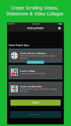 Giao diện mới của PicPlayPost cho iOS