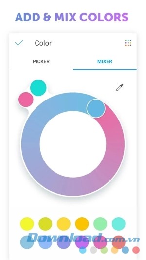 PicsArt Color Paint cho Android pha trộn màu