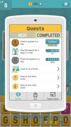 Bảng nhiệm vụ trên Pictoword cho Android