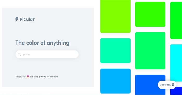 Picular là công cụ tìm màu bằng cách sử dụng trình tìm kiếm hình ảnh của Google
