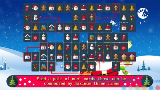 Game nối hình trí tuệ Pikachu Noel