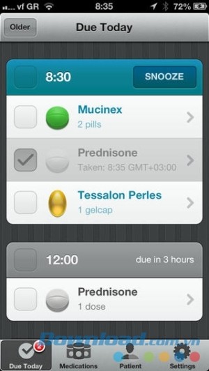Pillboxie cho iOS thuốc hết liều