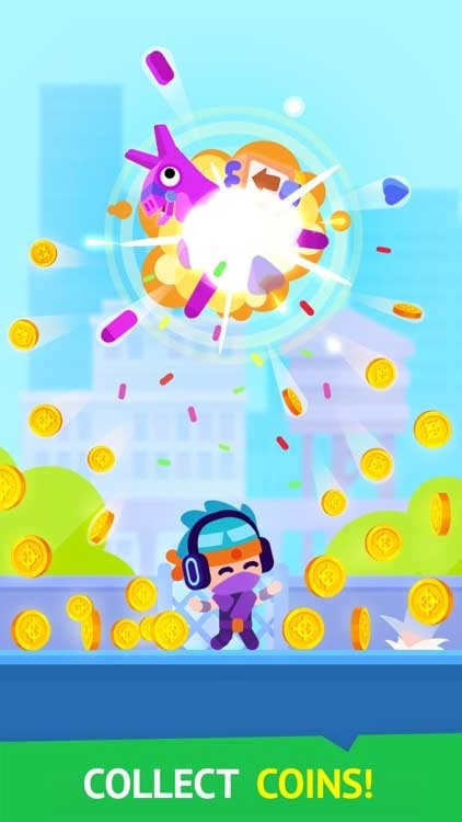 Thu thập xu rơi ra từ Pinata