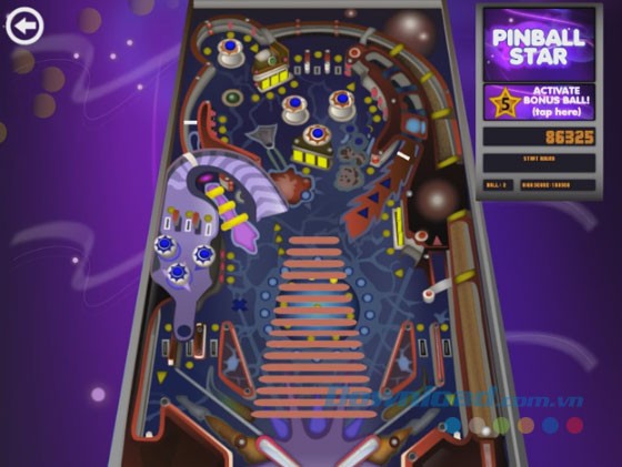 Khởi động bóng trong Pinball Star