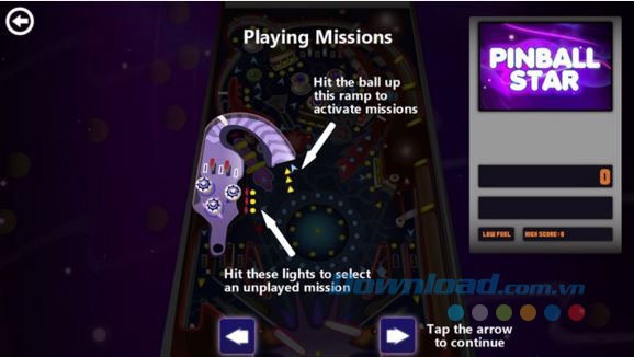 Lựa chọn nhiệm vụ bằng cách đưa bóng vào lỗ