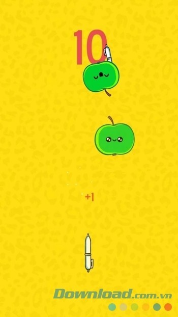 Đâm bút trúng trái cây để ghi điểm