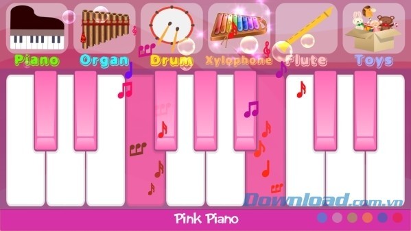 Ứng dụng chơi đàn piano trên mobile miễn phí - Pink Piano cho Android