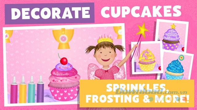 Trang trí bánh ngọt với kem phủ, topping và giấy gói màu sắc