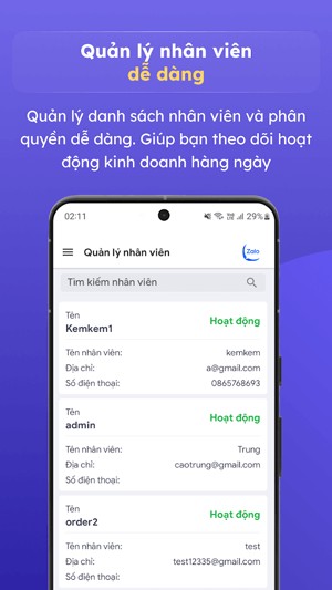 Quản lý nhân viên dễ dàng