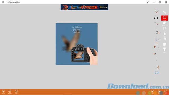 Giao diện ứng dụng PIP Camera Effects