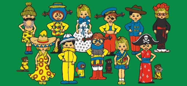 Mặc các trang phục độc đáo cho Pippi và bạn bè của cô ấy