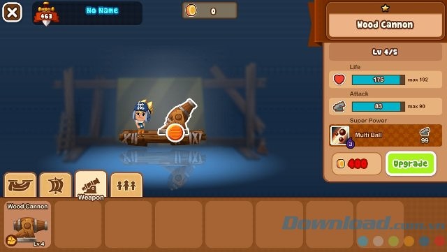 Nâng cấp tàu chiến, vũ khí, nhân vật