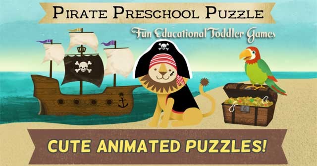 Cùng con bạn khám phá các màn chơi ghép hình dễ thương trong Pirate Preschool Puzzle