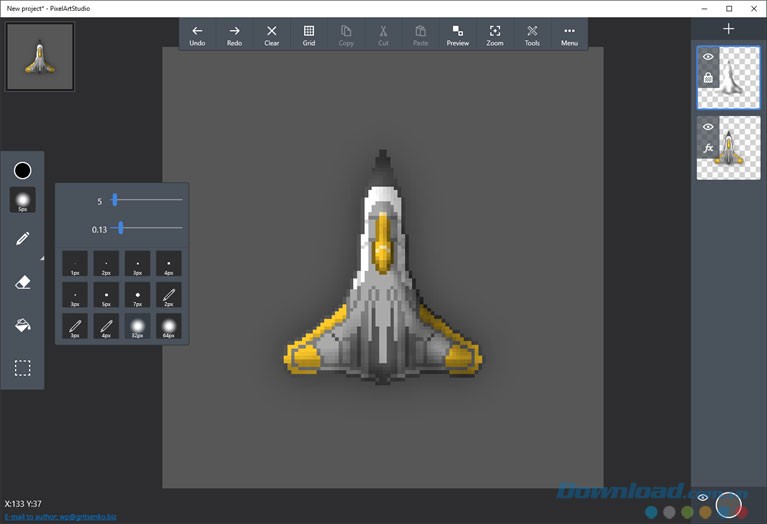 Nhiều lựa chọn cọ vẽ