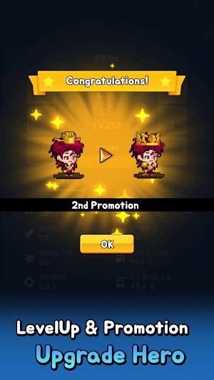 Lên cấp và cường hóa các anh hùng của bạn trong game Pixel Heroes Defense