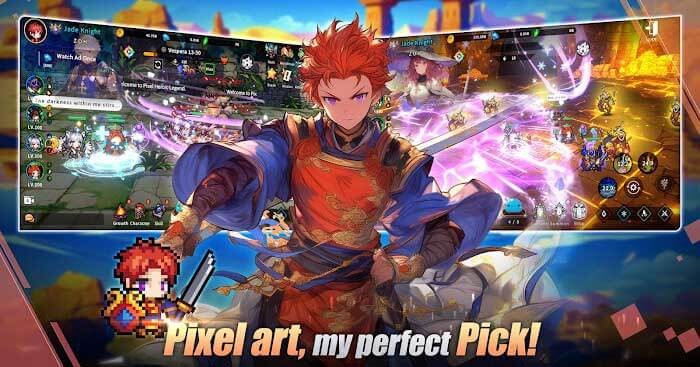 Pixel Heroic Legend-Idle Party mang đến nghệ thuật pixel ấn tượng