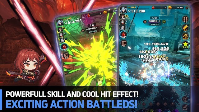 Pixel Knights : Idle RPG cho bạn tham gia vào các trận đánh hành động đầy phấn khích