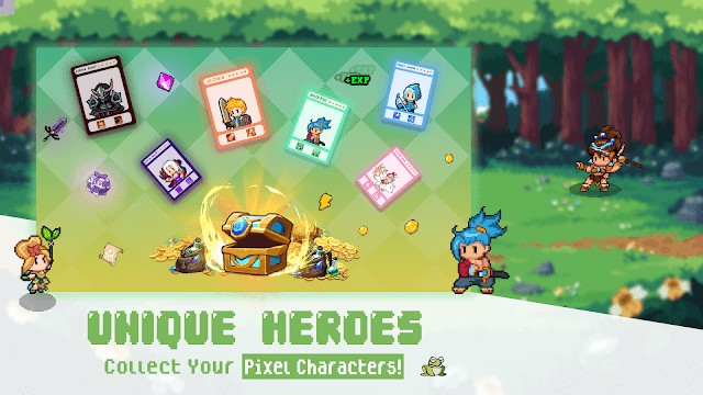 Thu thập các nhân vật anh hùng pixel độc đáo trong Pixel Squad: Strategy RPG Game