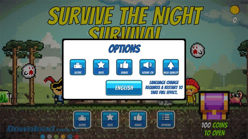 Các lựa chọn trong game