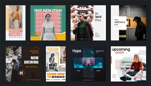 Template là tính năng mới trong Pixlr E 2021