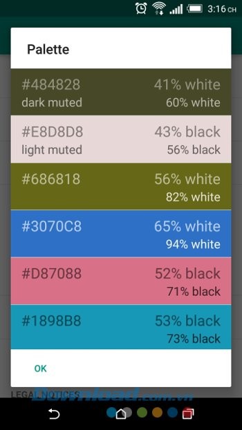 Xem bảng màu trên Pixolor