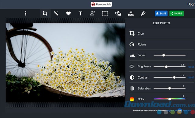 Chương trình sửa ảnh đa năng piZap