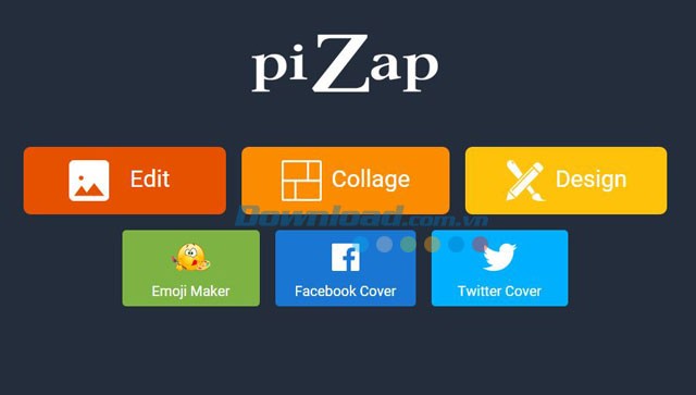 Giao diện chính của PiZap và các công cụ