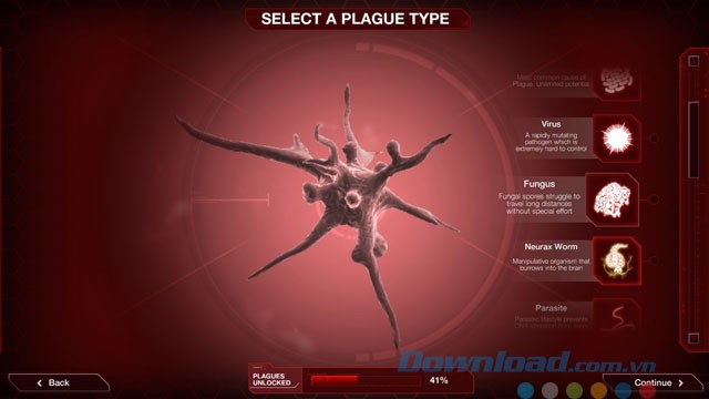 Người chơi vào vai các chủng bệnh trong game