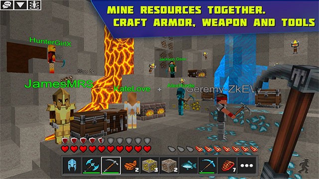 Chế tạo đồ vật trong game Planet of Cubes Survival Craft