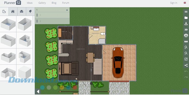 Giao diện Planner 5D