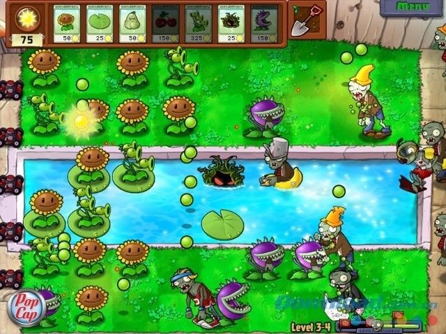 Giao diện chính của game phòng thủ Plants Vs. Zombies Game of the Year Edition cho máy tính và Mac