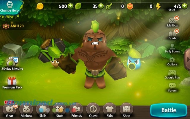 Giao diện chính của game Plants War 2