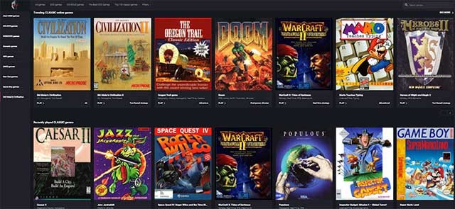 Thoải mái chơi các trò chơi kinh điển trên trình duyệt web
