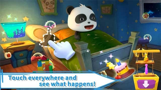Chạm vào mọi đồ vật và vị trí trong phòng để xem điều kỳ diệu gì đang chờ đợi bạn gấu Kiki nhé