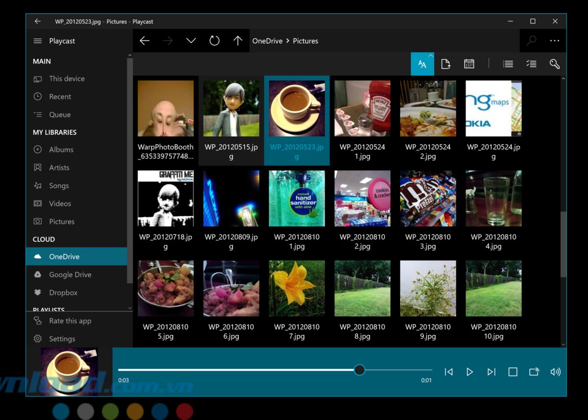 Giao diện ứng dụng Playcast