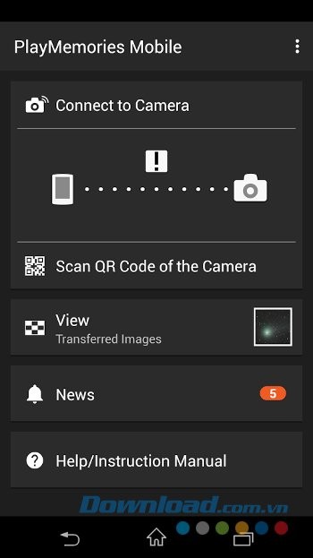 Cấu hình kết nối trên PlayMemories Mobile