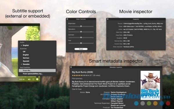 Playr cho Mac hỗ trợ chèn phụ đề và chỉnh kiểu chữ theo ý muốn