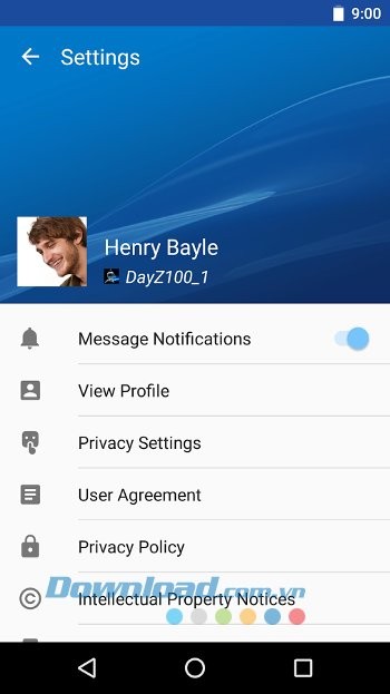 Các thiết lập của PlayStation Messages